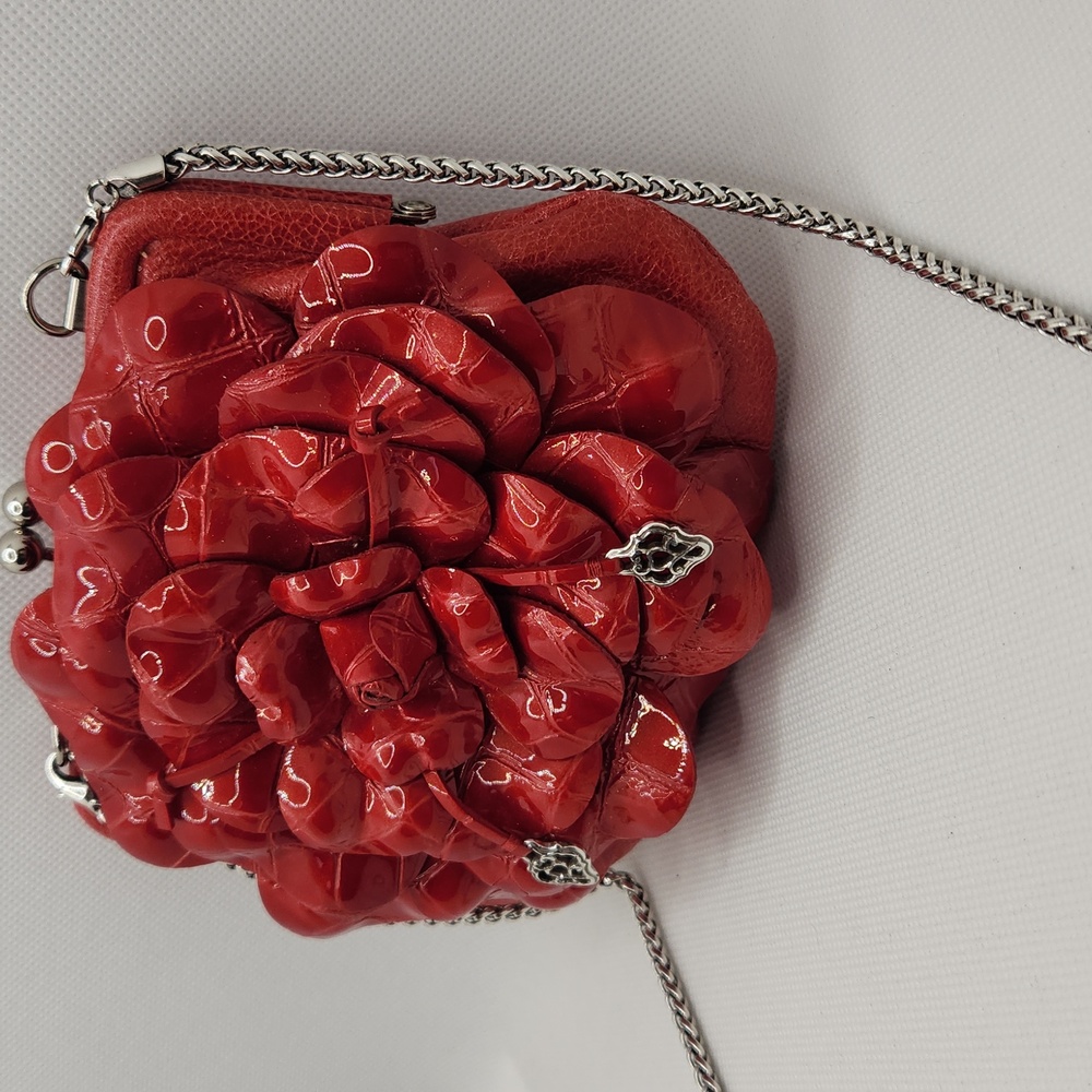 Brighton Rosalie Red Floral Chain Bag - Picture 3 of 11